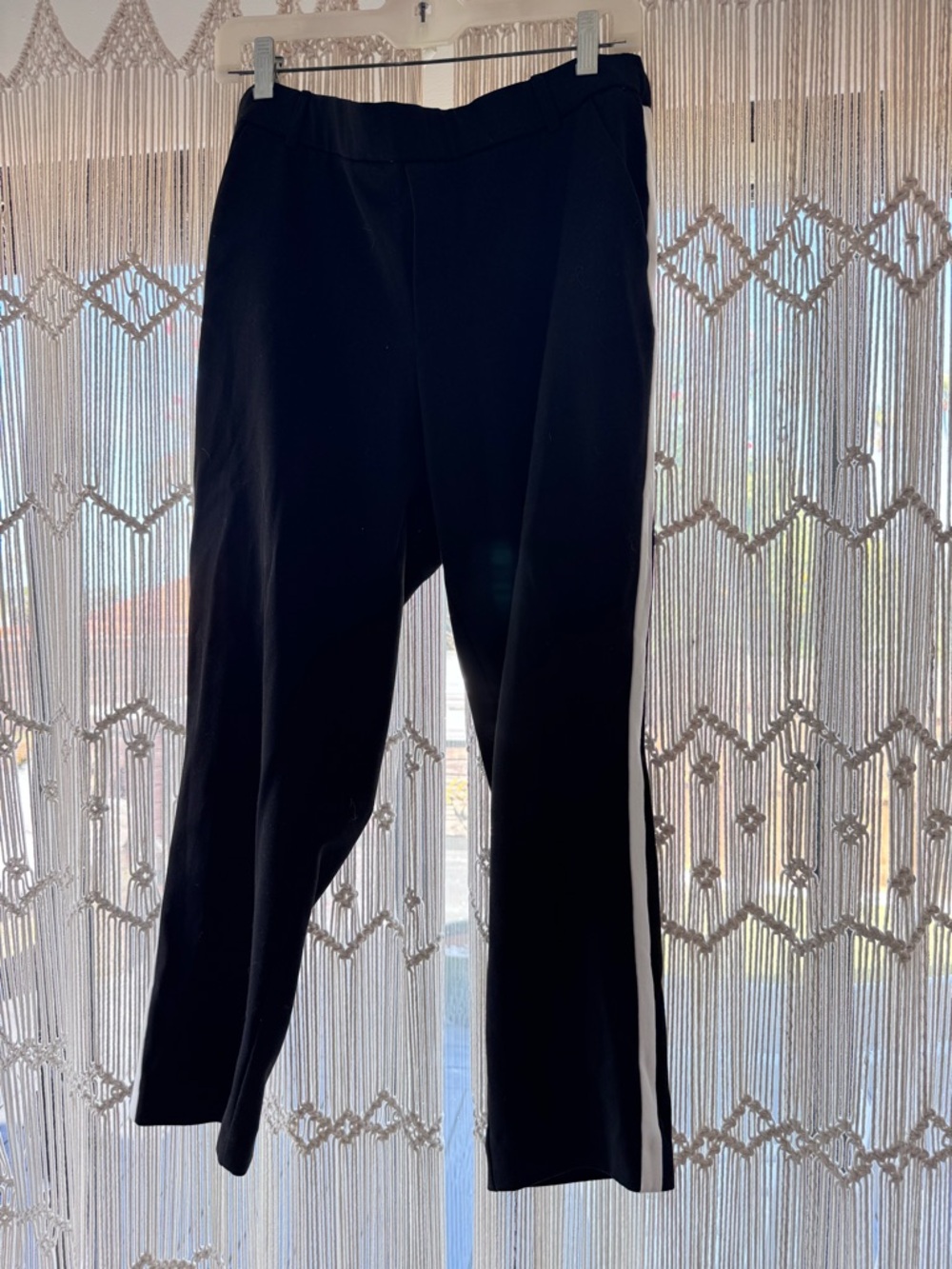 Zara Black with White Side Stripe Track Style Trousers